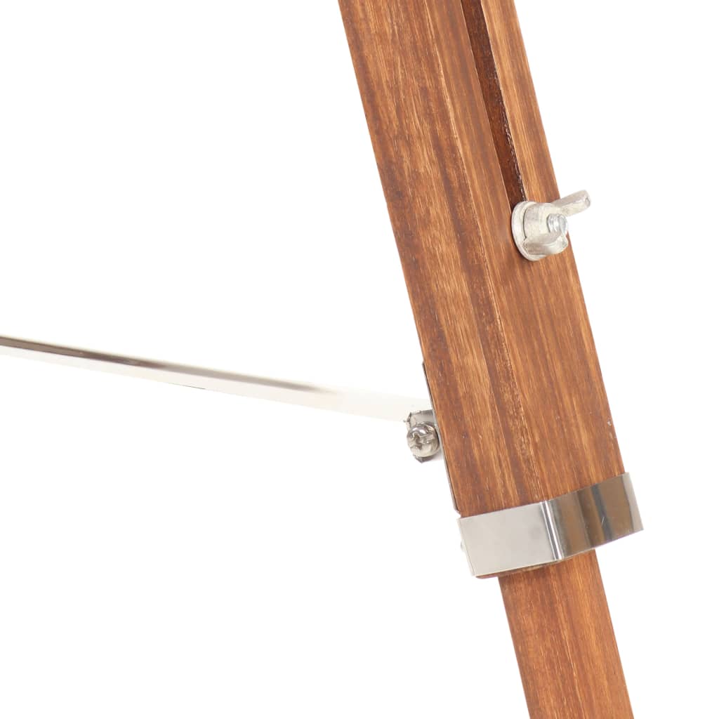 Lampadaire à trépied Marron miel et noir Bois de teck 141 cm