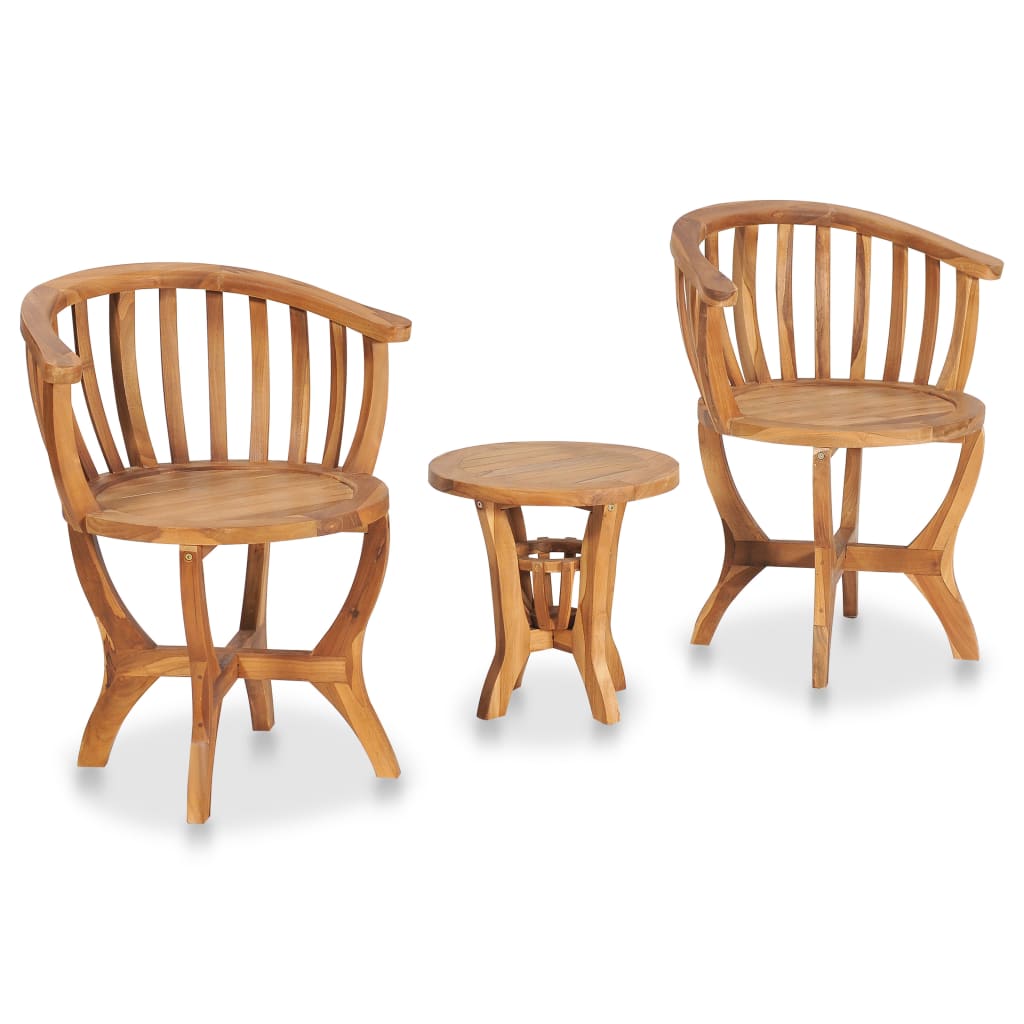 Ensemble de bistro de jardin 3 pcs Bois de teck solide