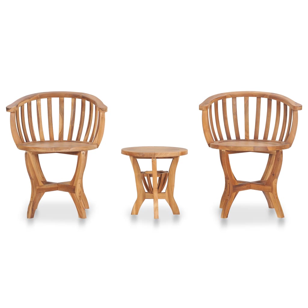 Ensemble de bistro de jardin 3 pcs Bois de teck solide