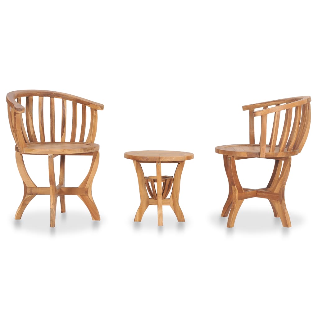 Ensemble de bistro de jardin 3 pcs Bois de teck solide