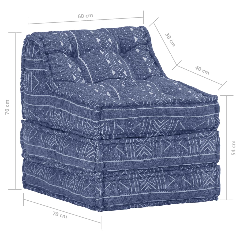 Modular Pouffe Indigo Fabric