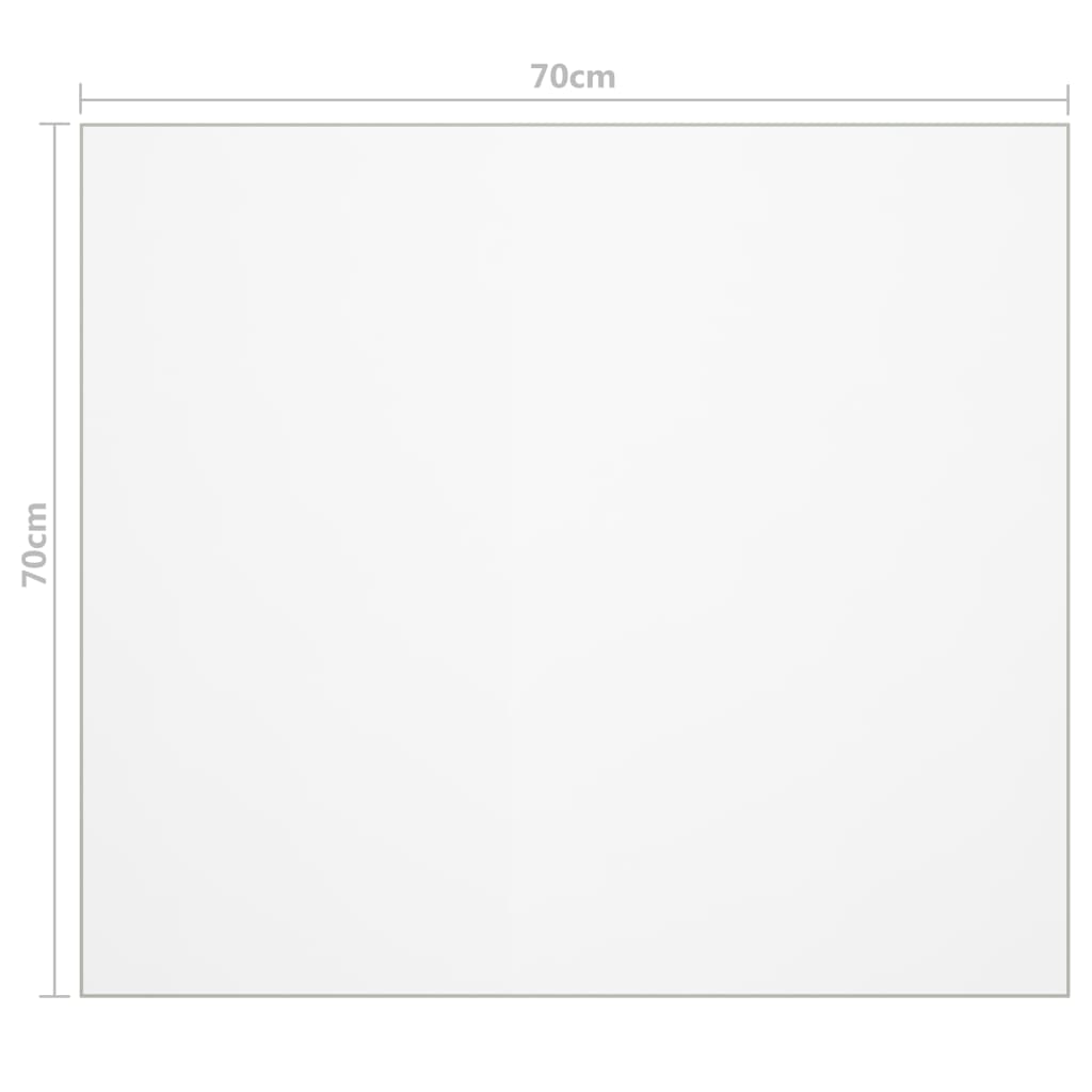 Protecteur de table transparent 70x70 cm 2 mm PVC