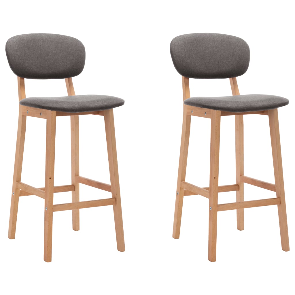 Tabourets de bar 2 pcs Gris clair Tissu