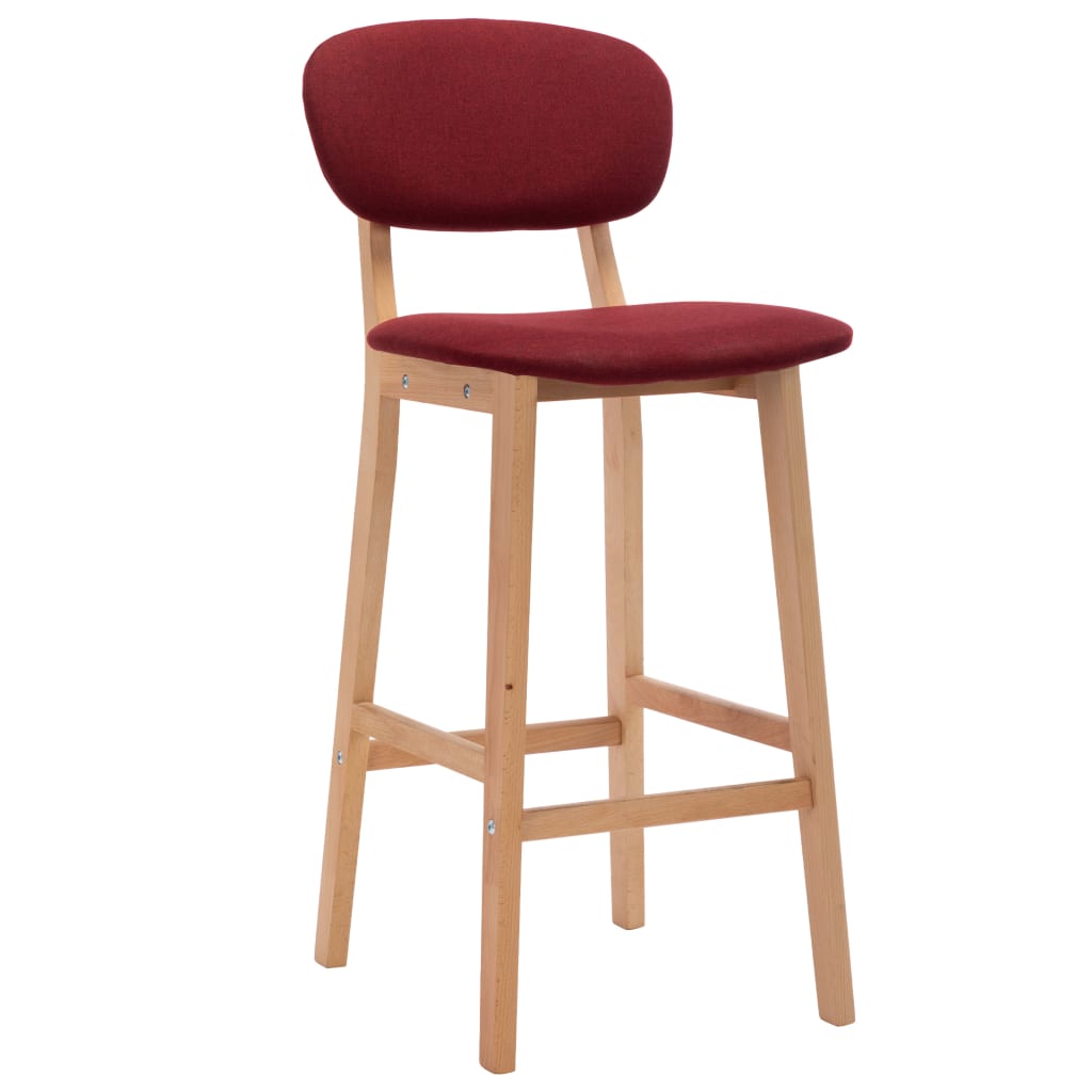 Tabourets de bar 2 pcs Rouge bordeaux Tissu