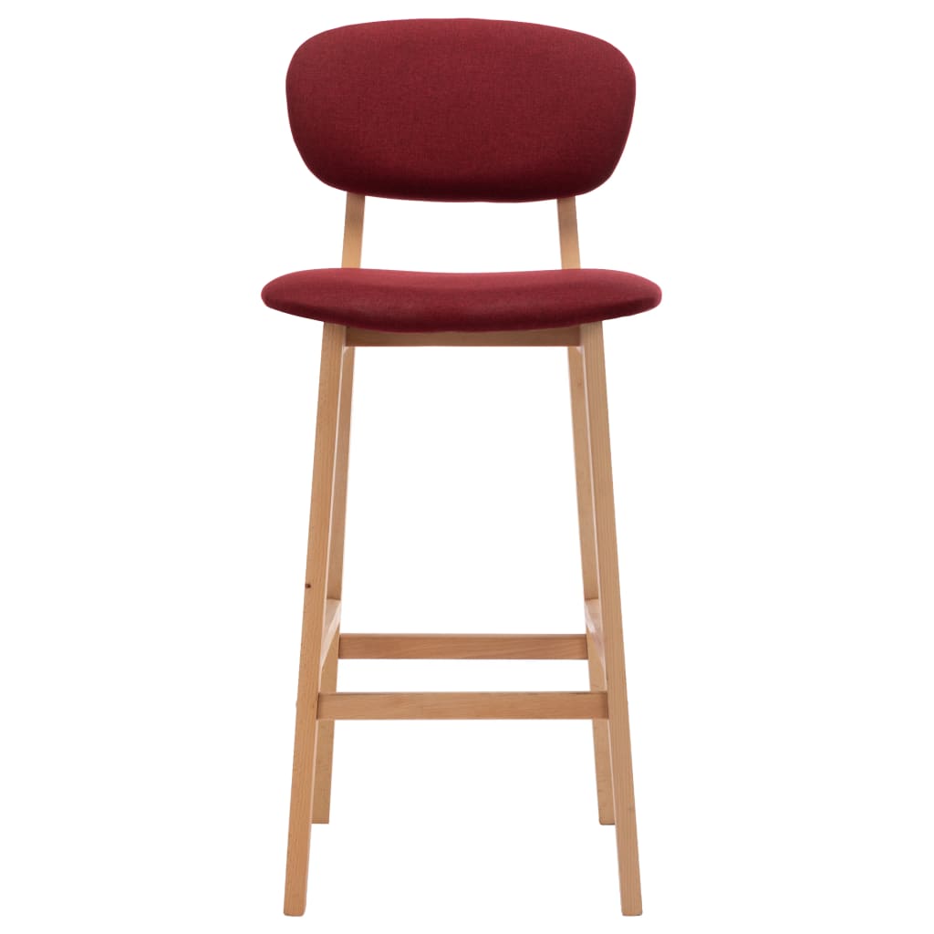 Tabourets de bar 2 pcs Rouge bordeaux Tissu