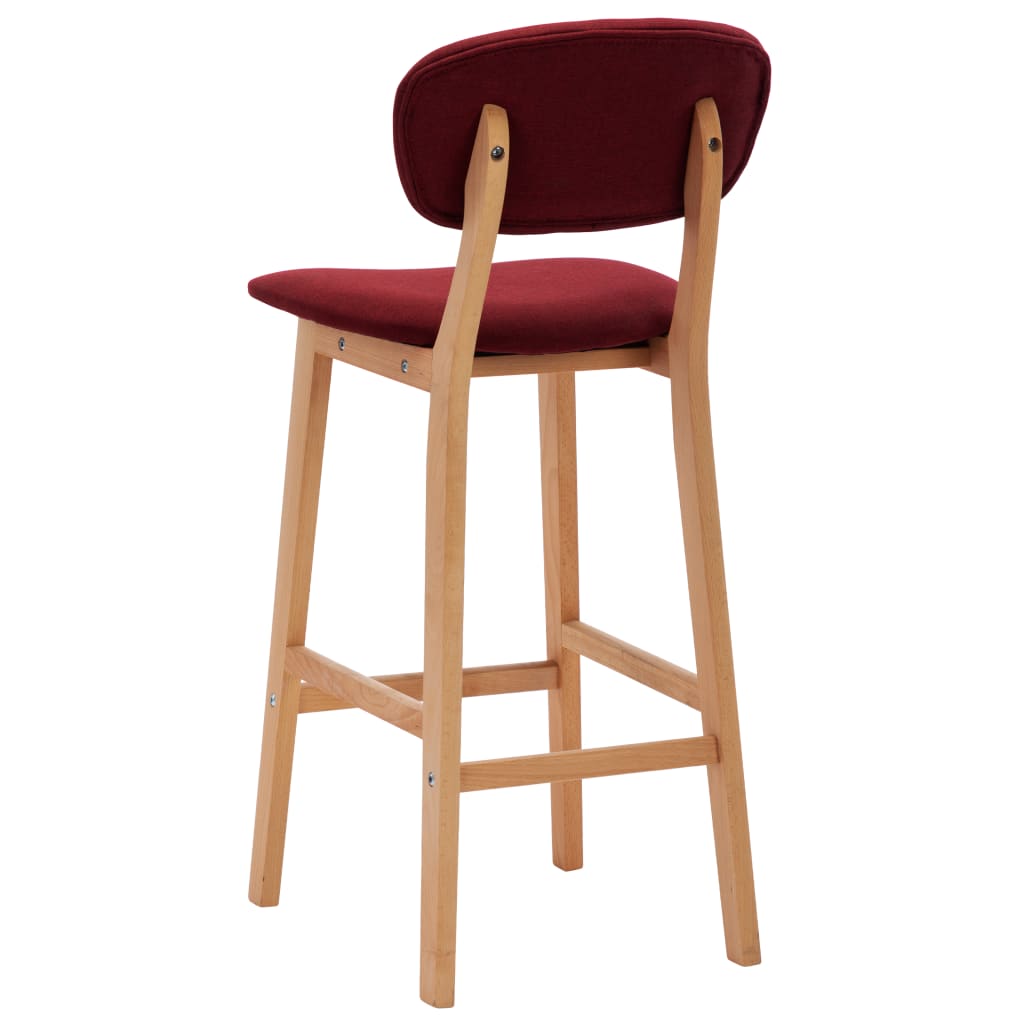 Tabourets de bar 2 pcs Rouge bordeaux Tissu