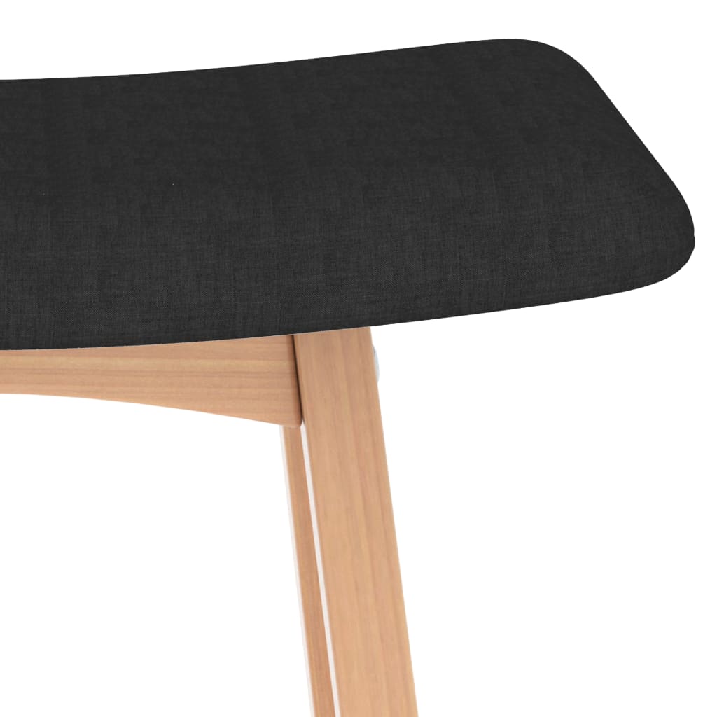 Tabourets de bar 2 pcs Noir Tissu