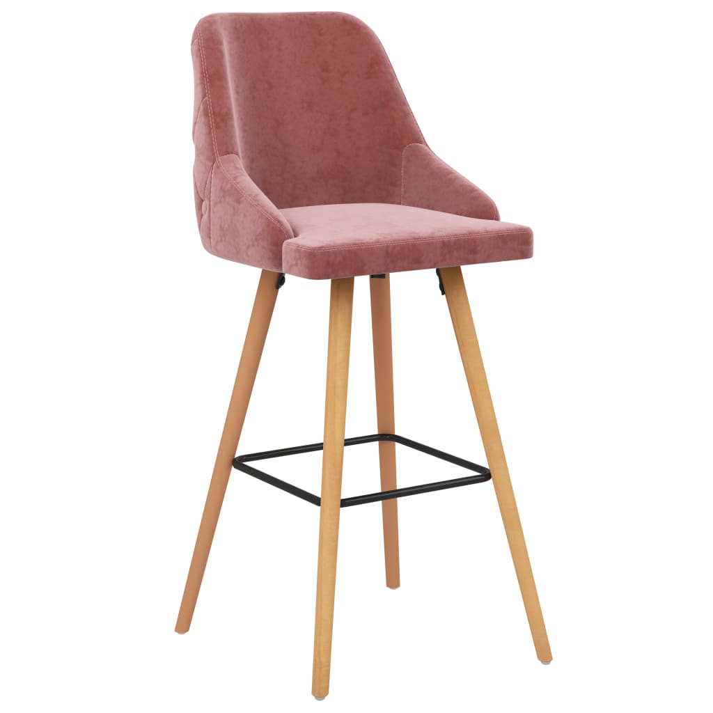 Tabourets de bar 2 pcs Rose Velours