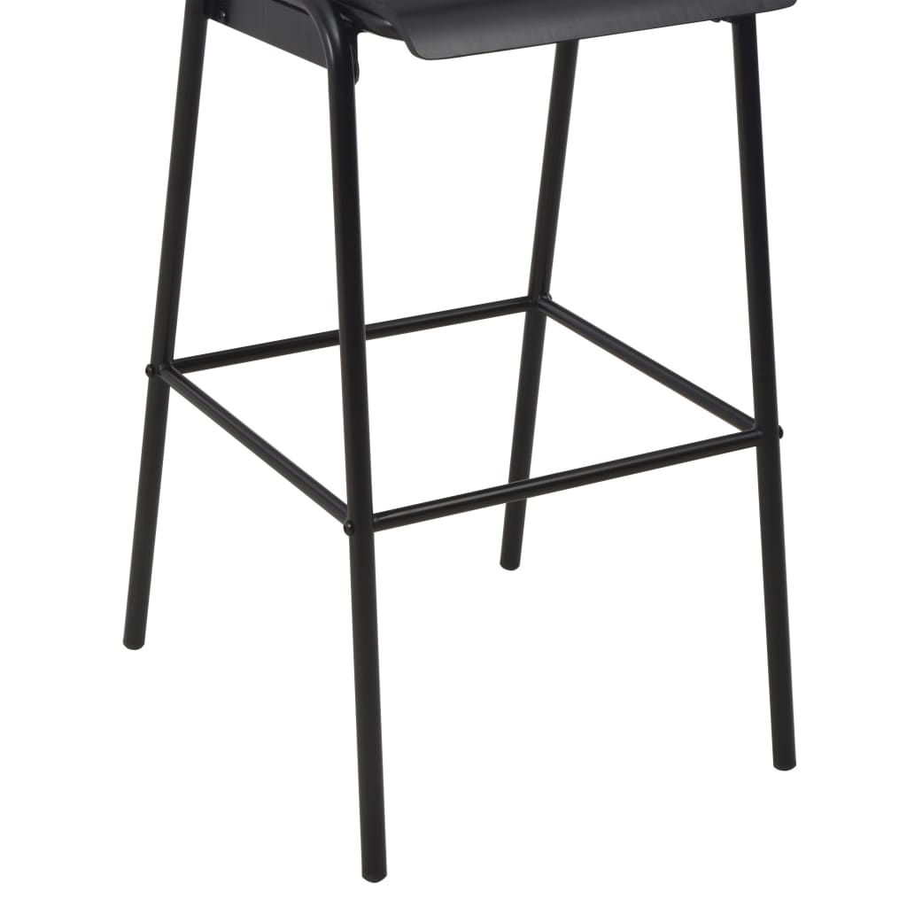 vidaXL Chaises de bar 6 pcs Noir Contreplaqué solide et acier
