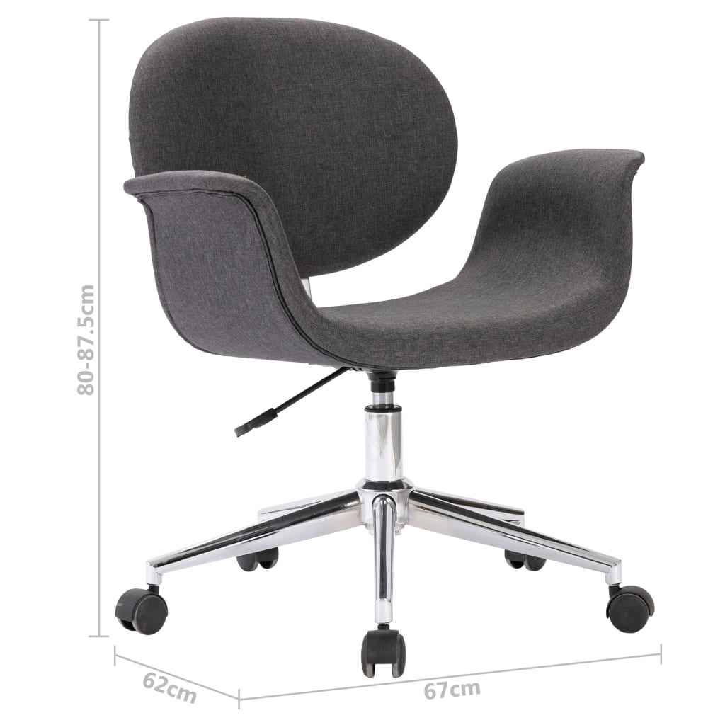 Chaise pivotante de bureau Gris Tissu