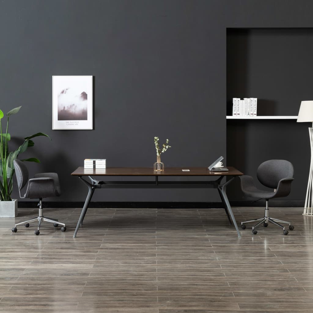 Chaise pivotante de bureau Gris Tissu