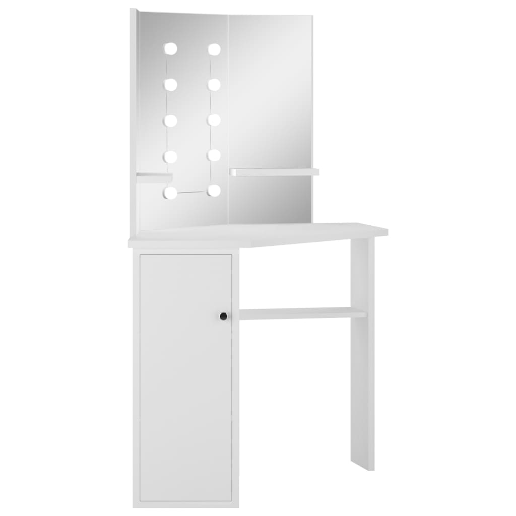Coiffeuse d'angle avec lumière LED Blanc