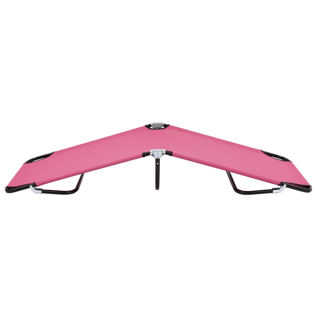 Chaise longue pliable Acier Rose