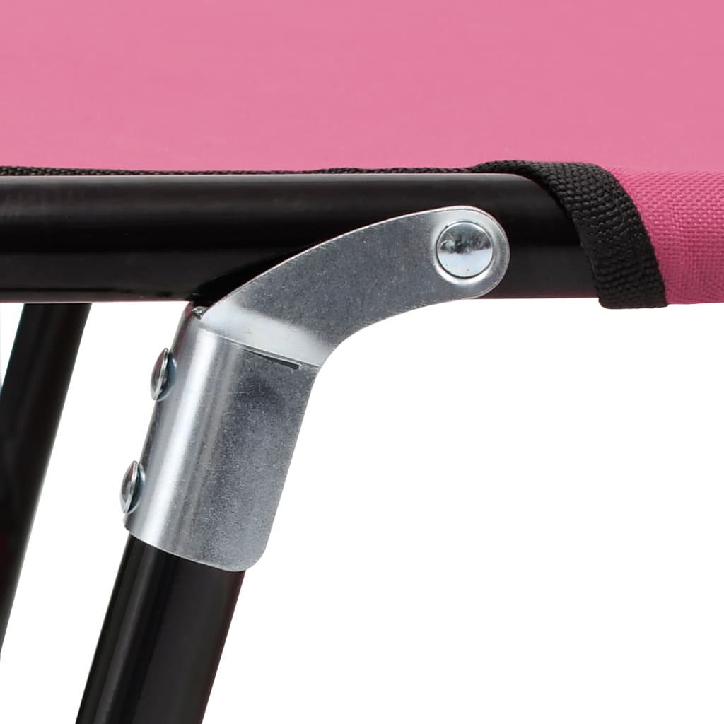 Chaise longue pliable Acier Rose