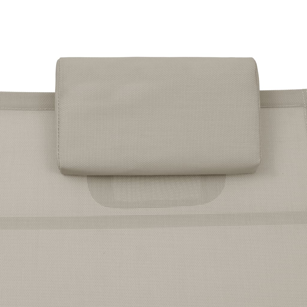 Chaise longue Aluminium textilène Crème