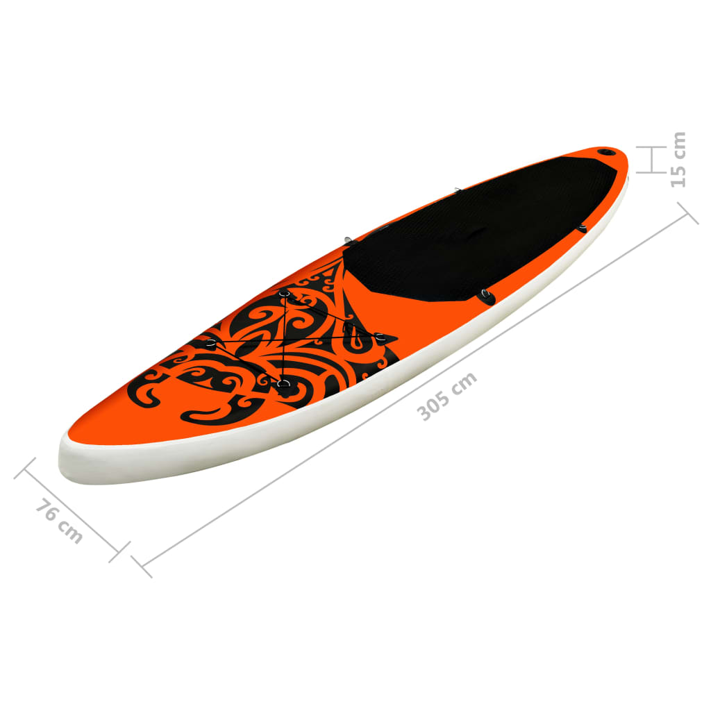 Ensemble de planche SUP gonflable 305x76x15 cm Orange