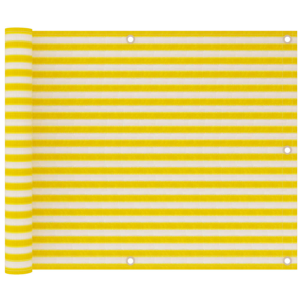 Écran de balcon Jaune et blanc 75x300 cm PEHD