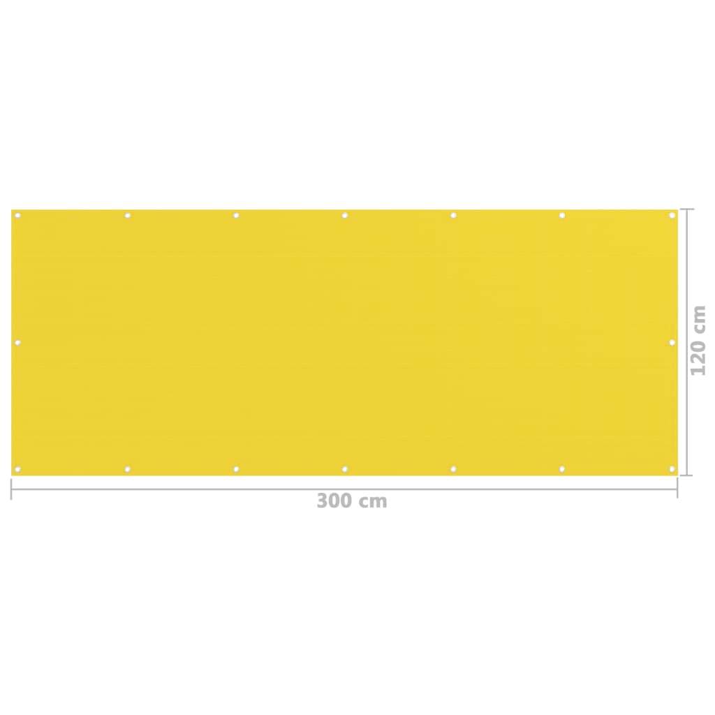 Écran de balcon Jaune 120x300 cm PEHD