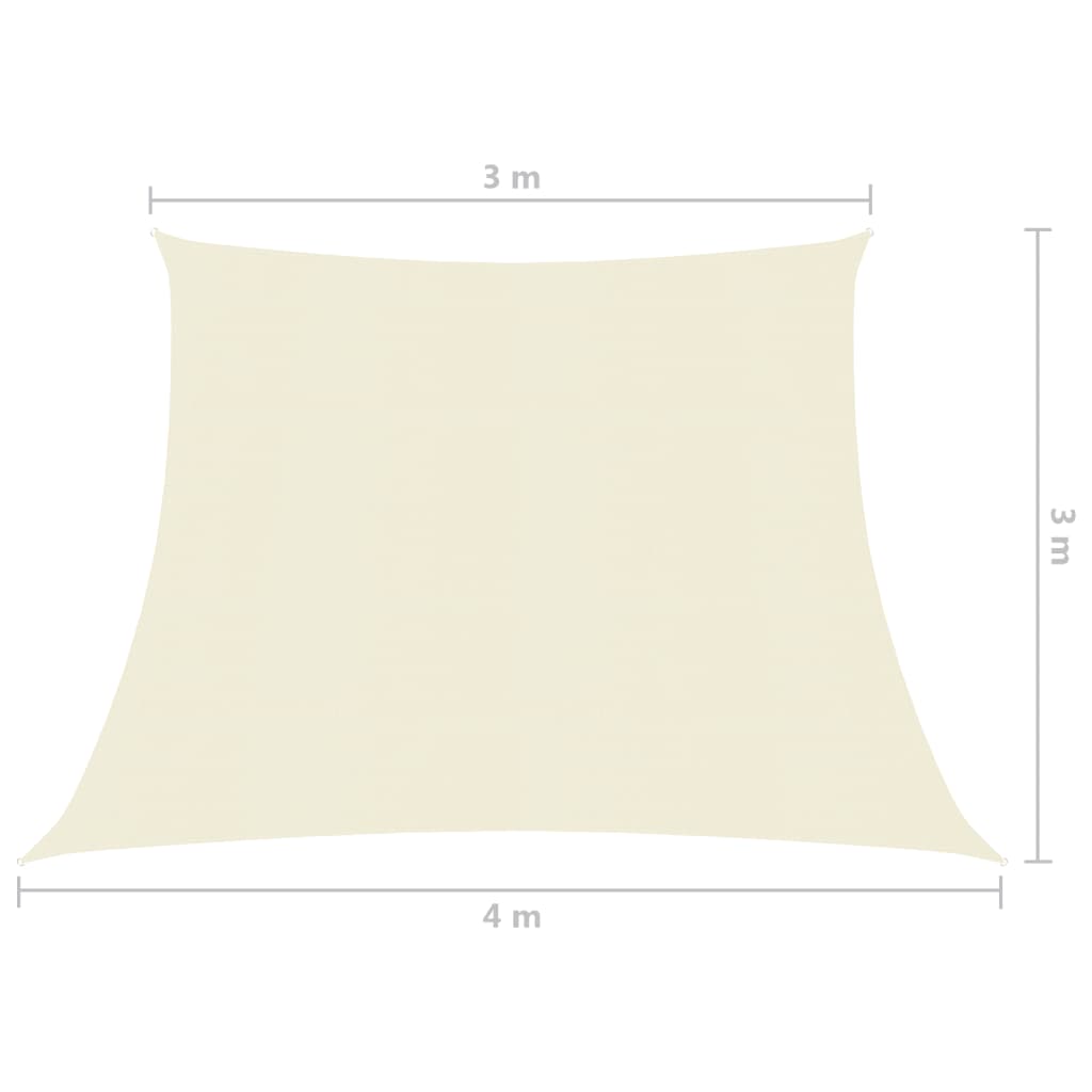 Voile d'ombrage 160 g/m² Crème 3/4x3 m PEHD