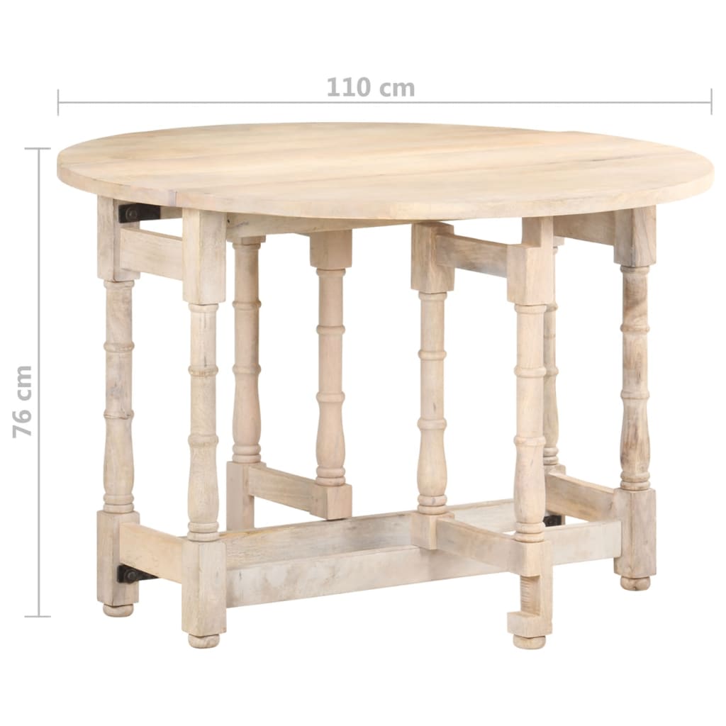 Table de salle à manger Rond 110x76 cm Bois de manguier massif