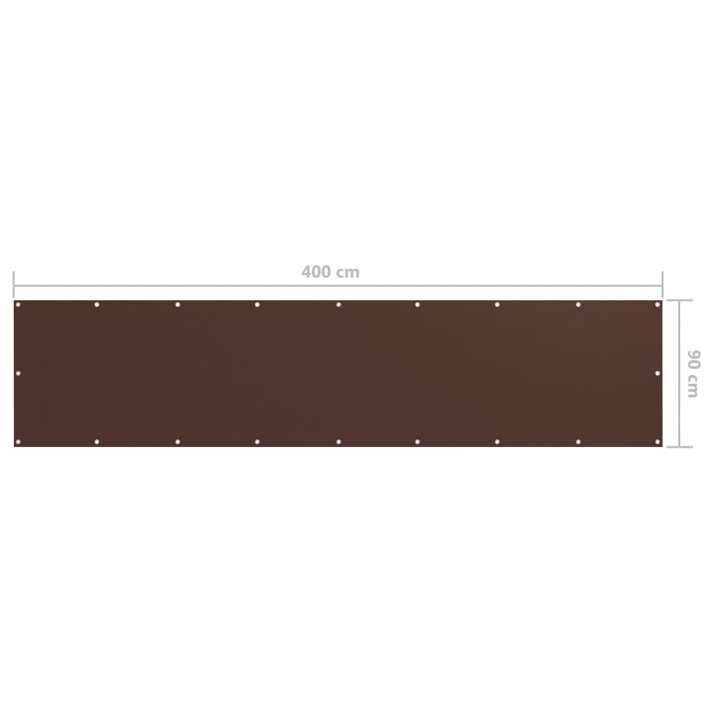 Écran de balcon Marron 90x400 cm Tissu Oxford