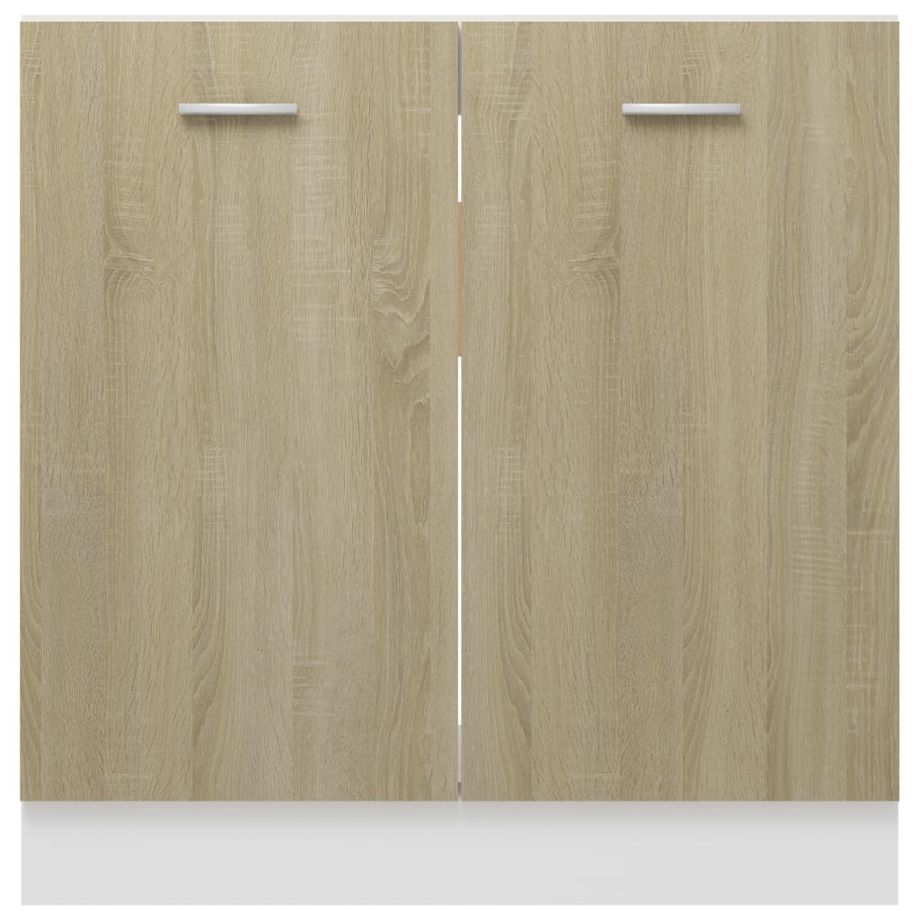 Armoire de plancher d'évier Chêne sonoma 80x46x81,5cm Aggloméré