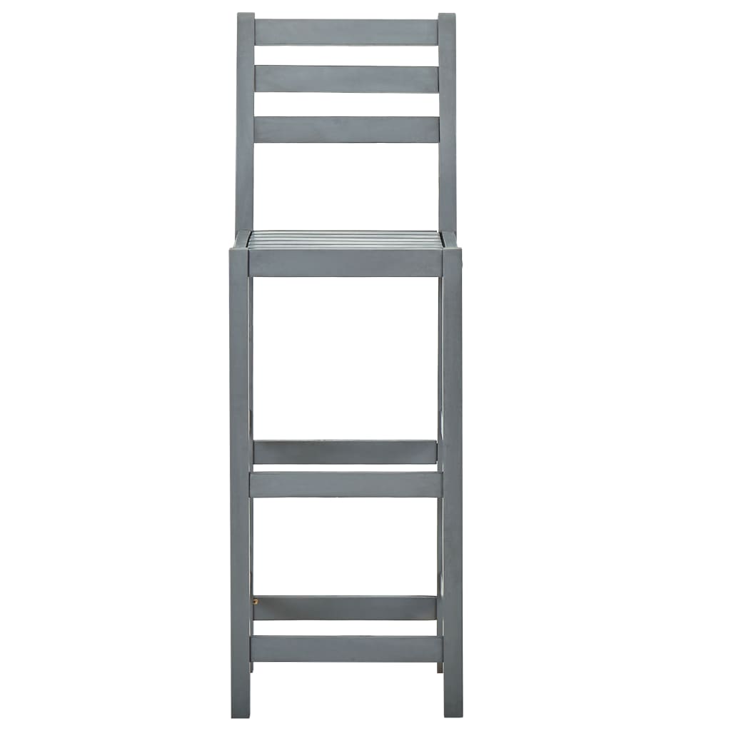 Tabourets de bar 4 pcs Gris Bois d'acacia massif