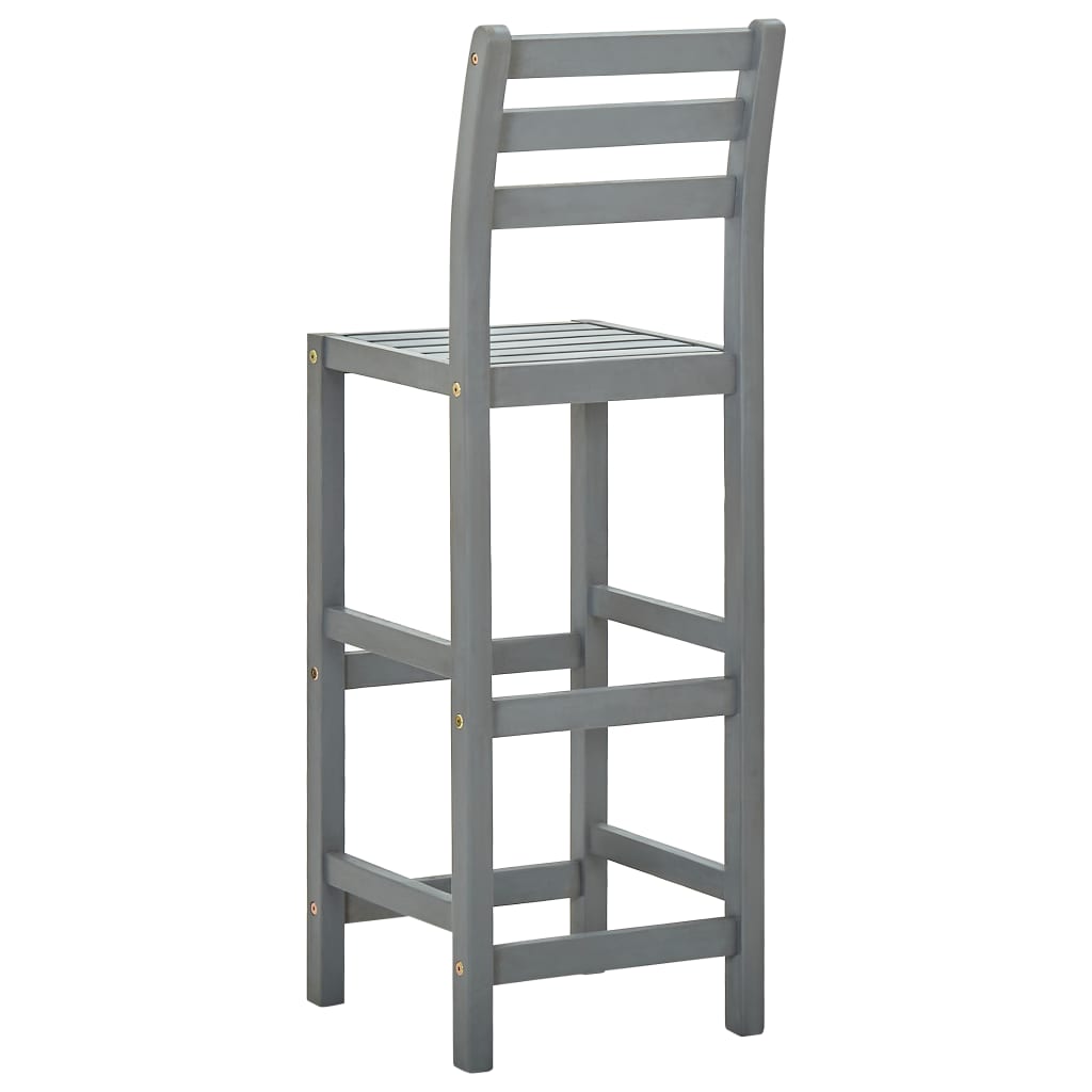 Tabourets de bar 4 pcs Gris Bois d'acacia massif