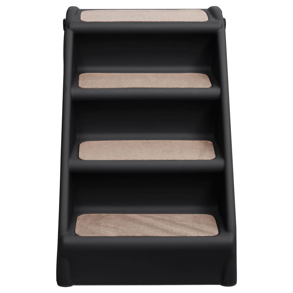 Escaliers pliables pour chiens Noir 62x40x49,5 cm