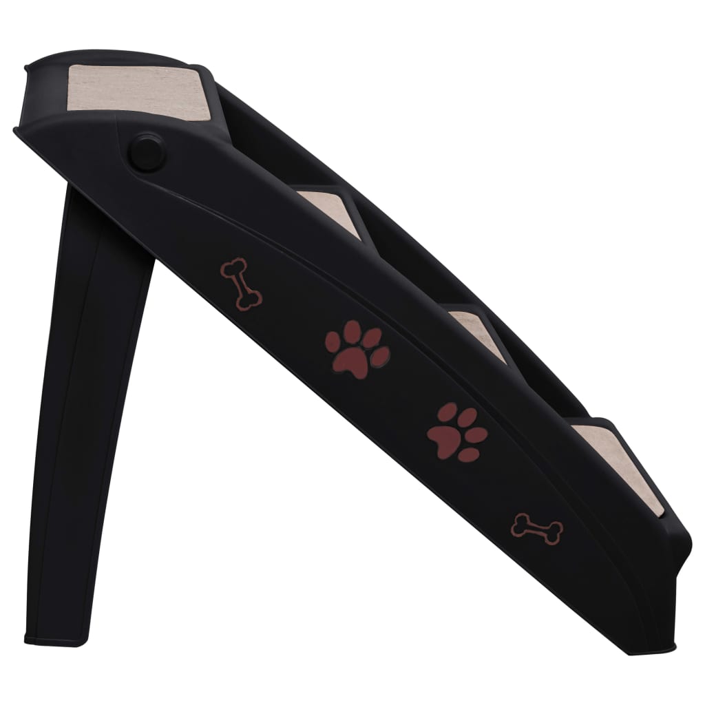 Escaliers pliables pour chiens Noir 62x40x49,5 cm