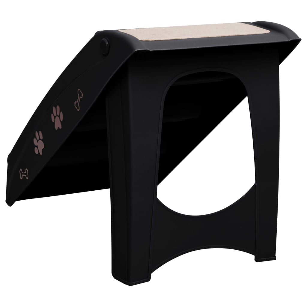 Escaliers pliables pour chiens Noir 62x40x49,5 cm