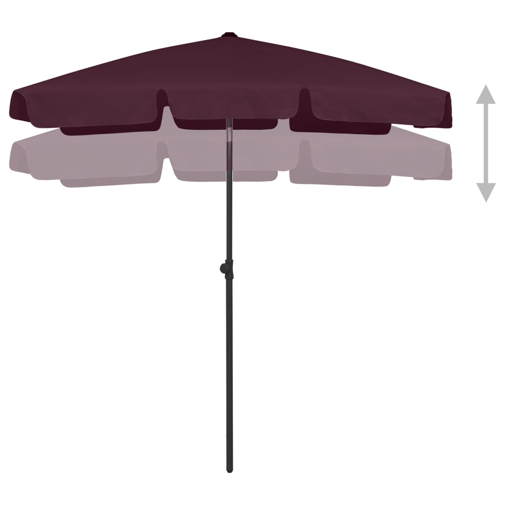 Parasol de plage Rouge bordeaux 180x120 cm