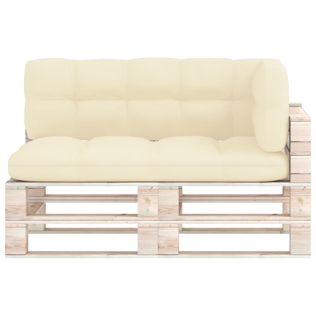 Coussins de canapé palette 3 pcs Crème