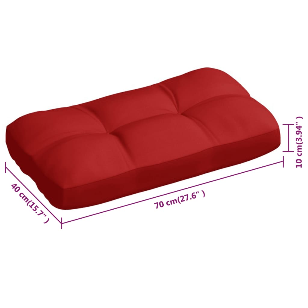 Coussins de canapé palette 3 pcs Rouge