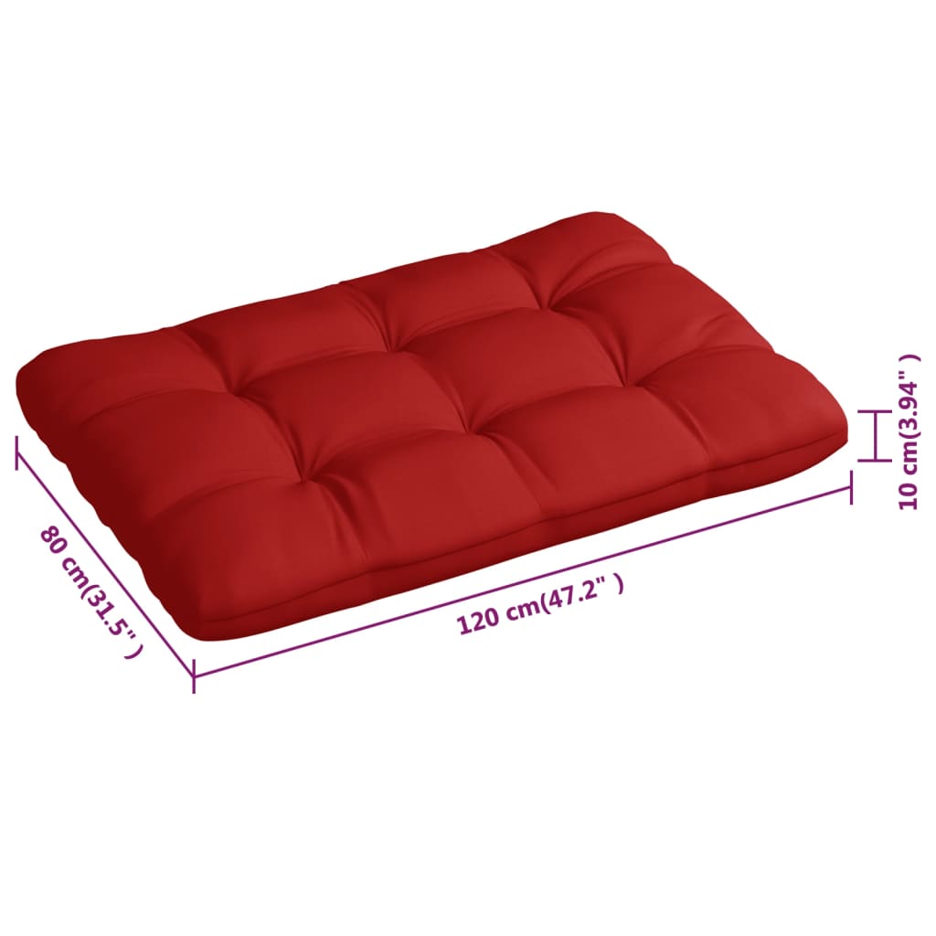 Coussins de canapé palette 3 pcs Rouge