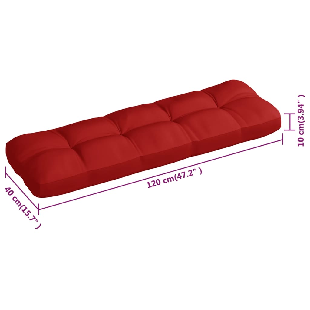 Coussins de canapé palette 3 pcs Rouge
