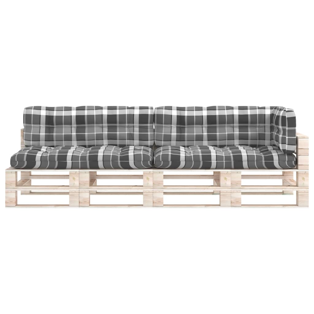 Coussins de canapé palette 5 pcs Motif à carreaux gris
