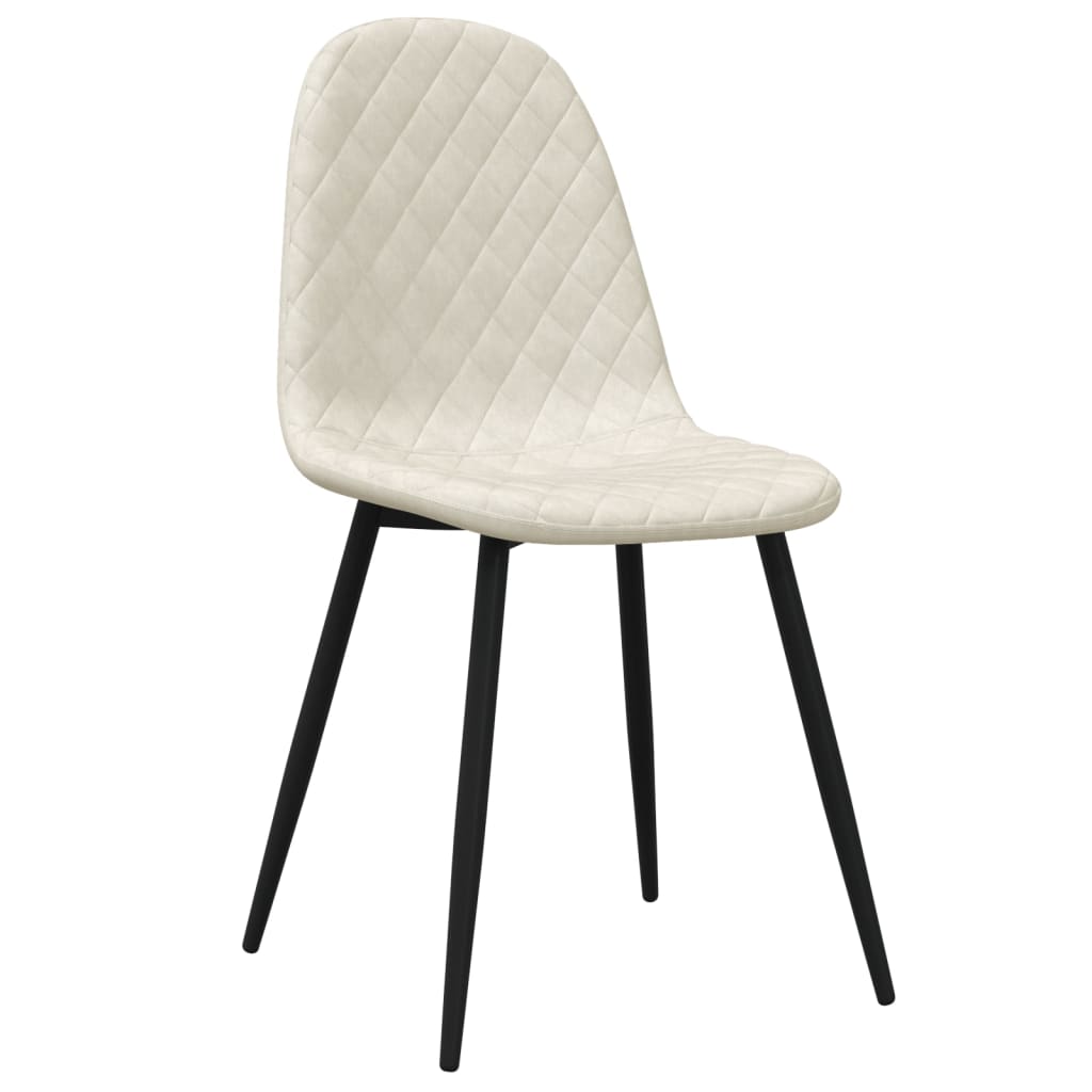 Chaises à manger lot de 4 blanc crème velours