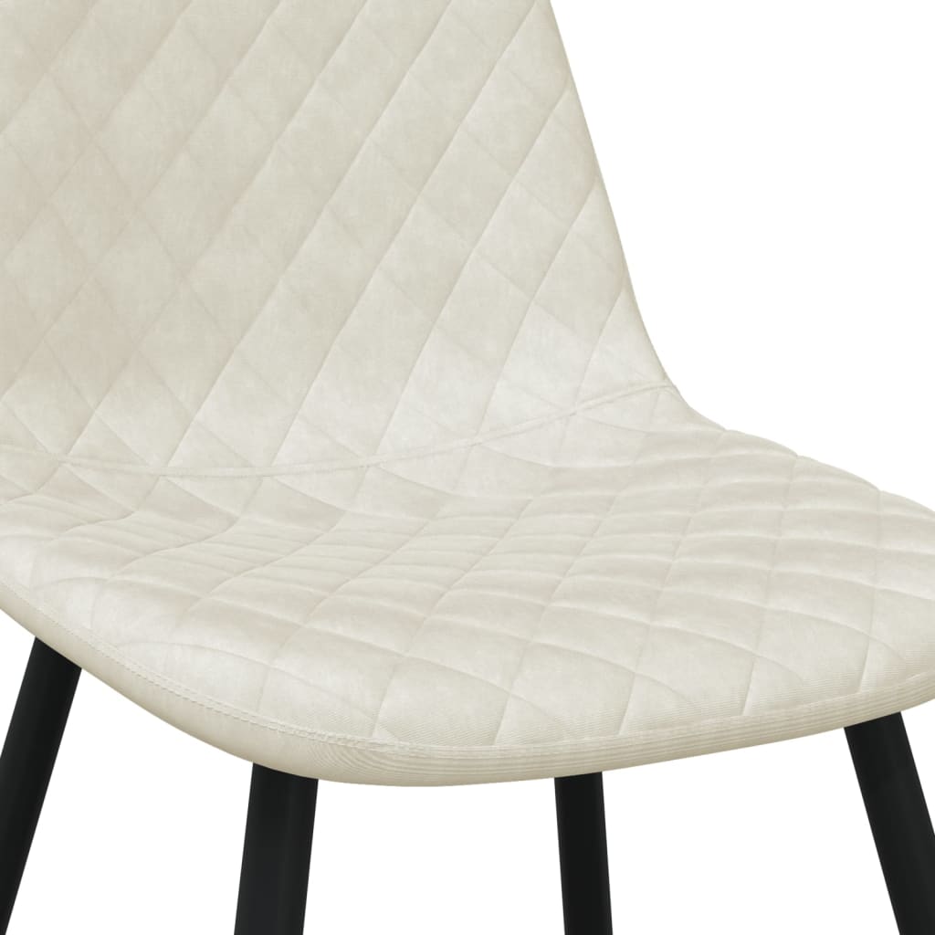 Chaises à manger lot de 4 blanc crème velours