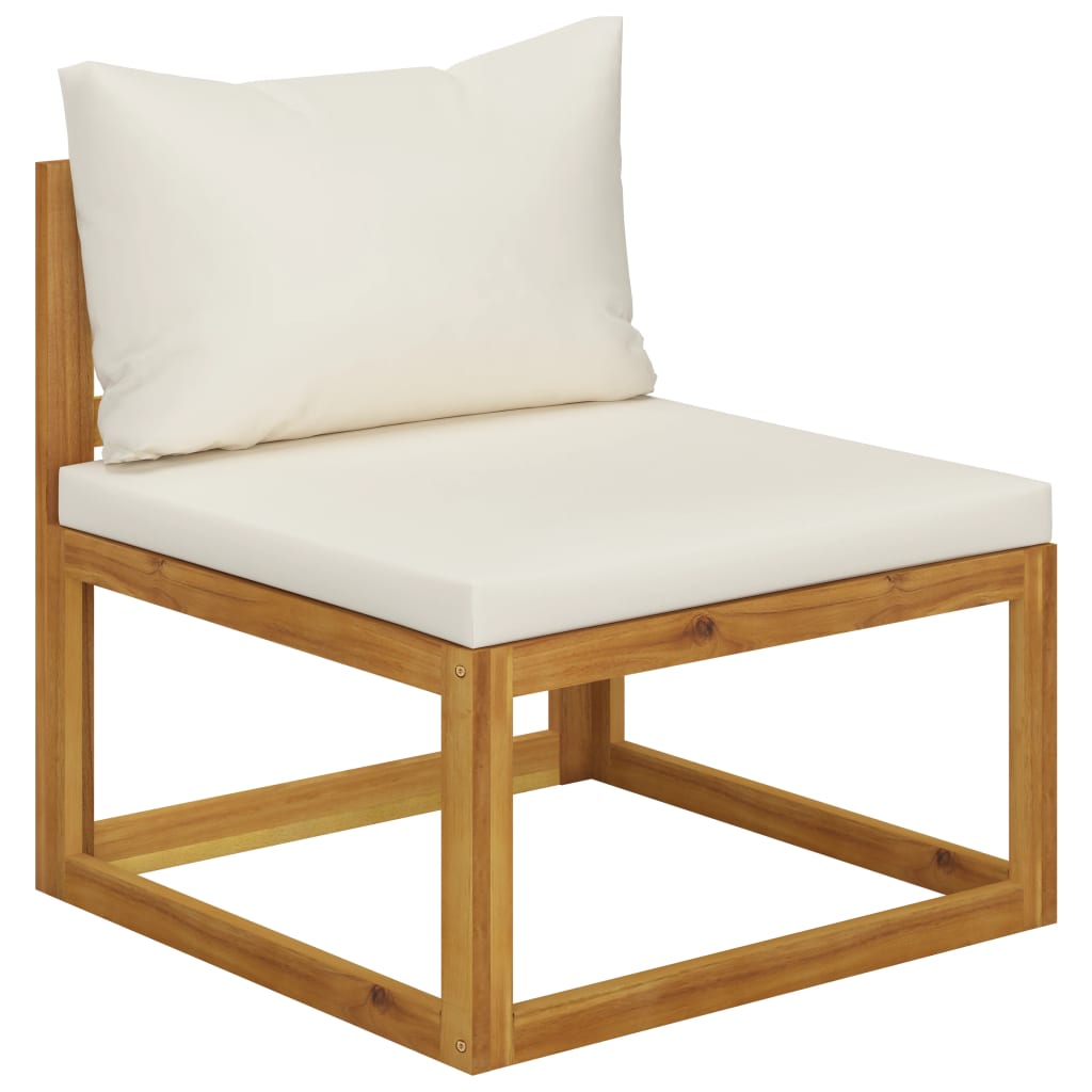 6 Piece Garden Lounge Set with Cushion Cream Solid Acacia Wood  (2x311853+311859)