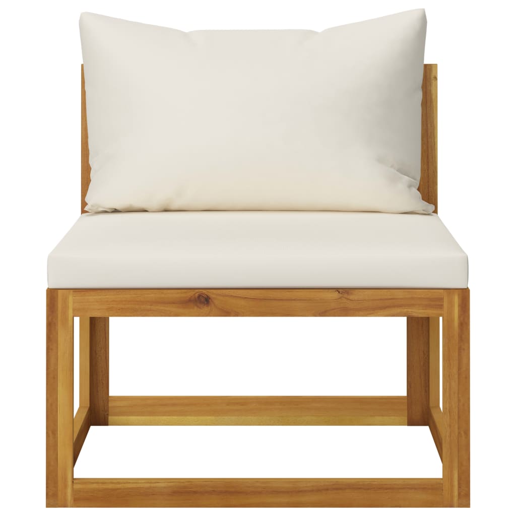6 Piece Garden Lounge Set with Cushion Cream Solid Acacia Wood  (2x311853+311859)