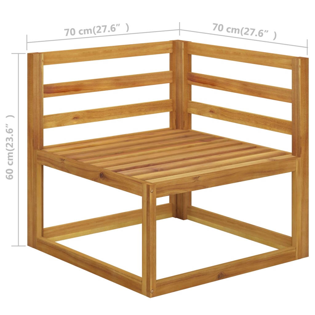 6 Piece Garden Lounge Set with Cushion Cream Solid Acacia Wood  (2x311853+311859)