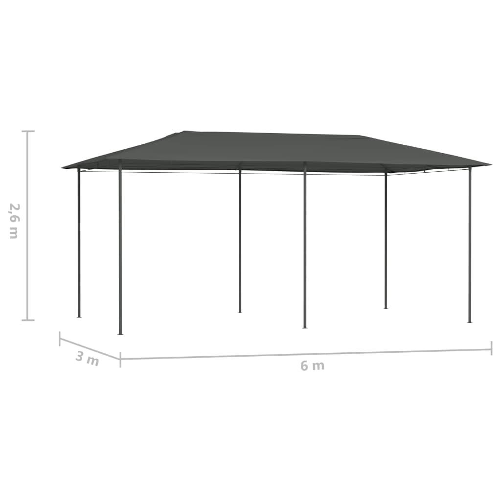 Belvédère 3x6x2,6 m Anthracite 160 g/m²