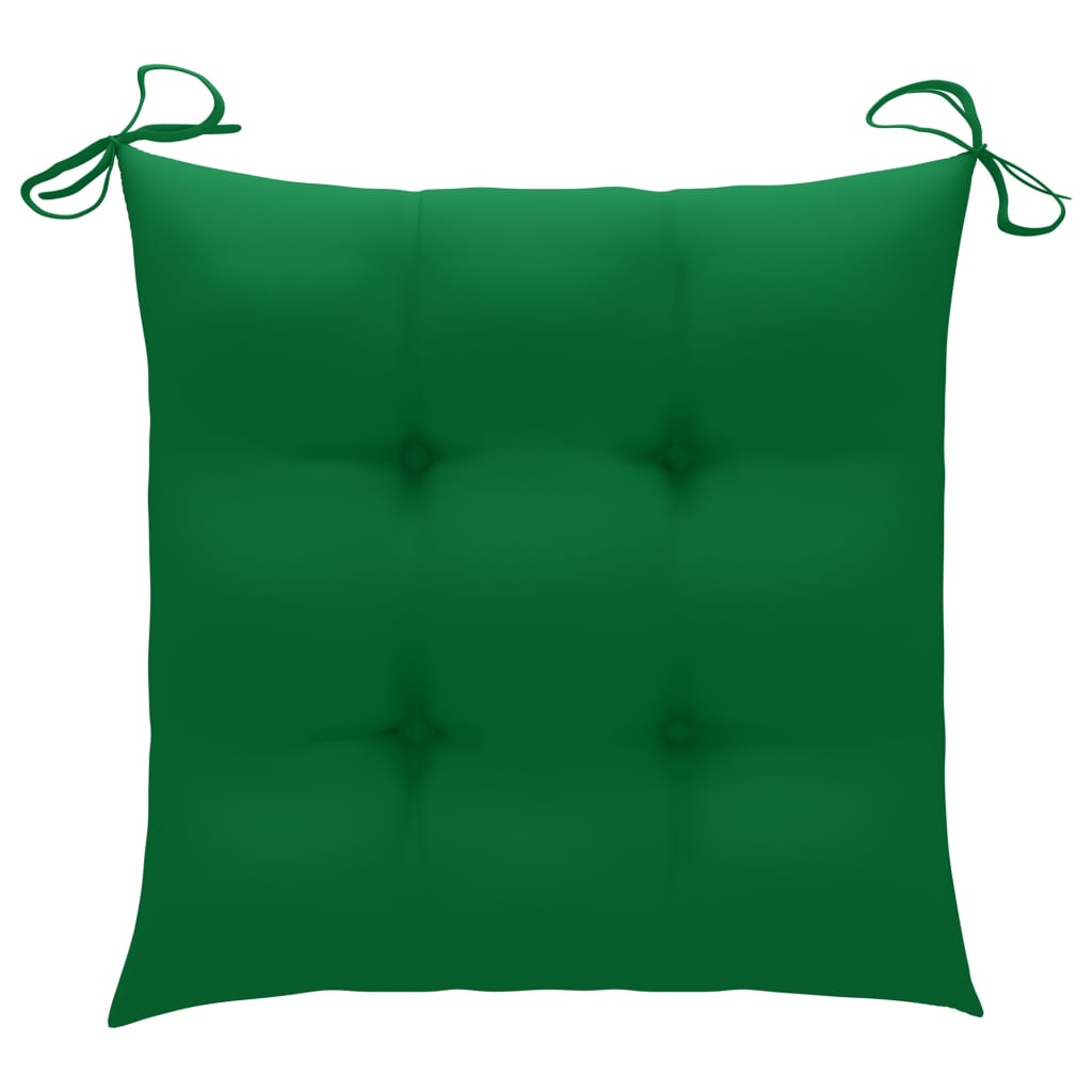 Coussins de chaise 2 pcs Vert 40x40x7 cm Tissu
