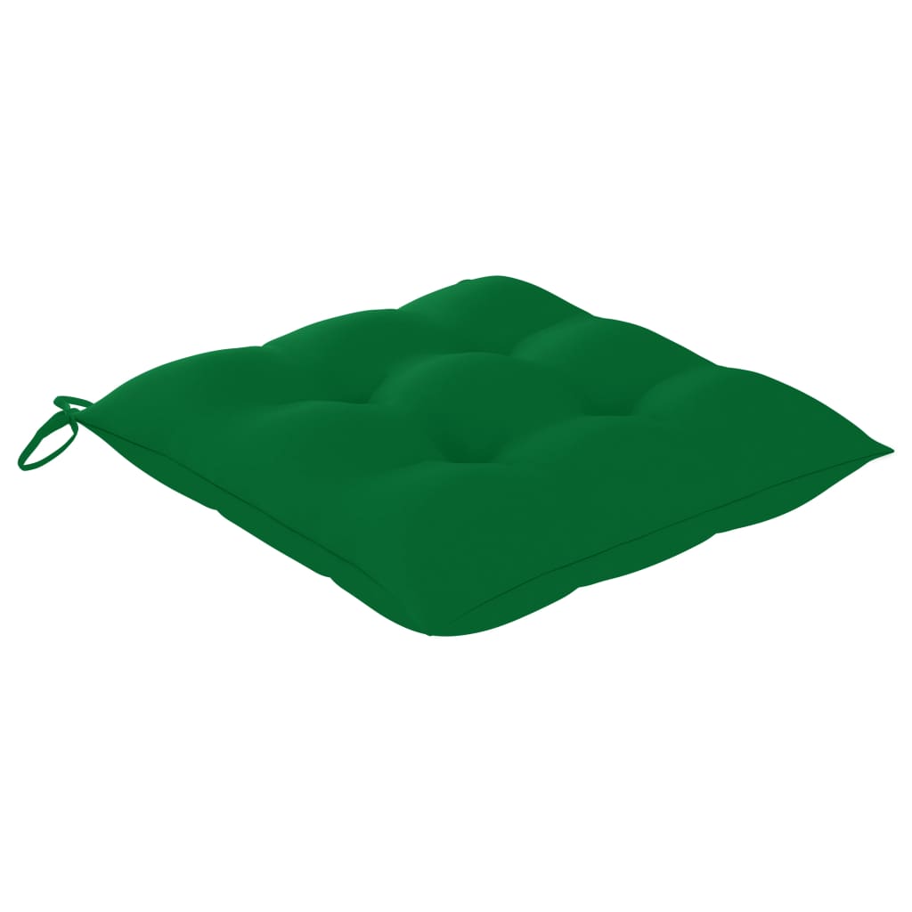 Coussins de chaise 2 pcs Vert 40x40x7 cm Tissu