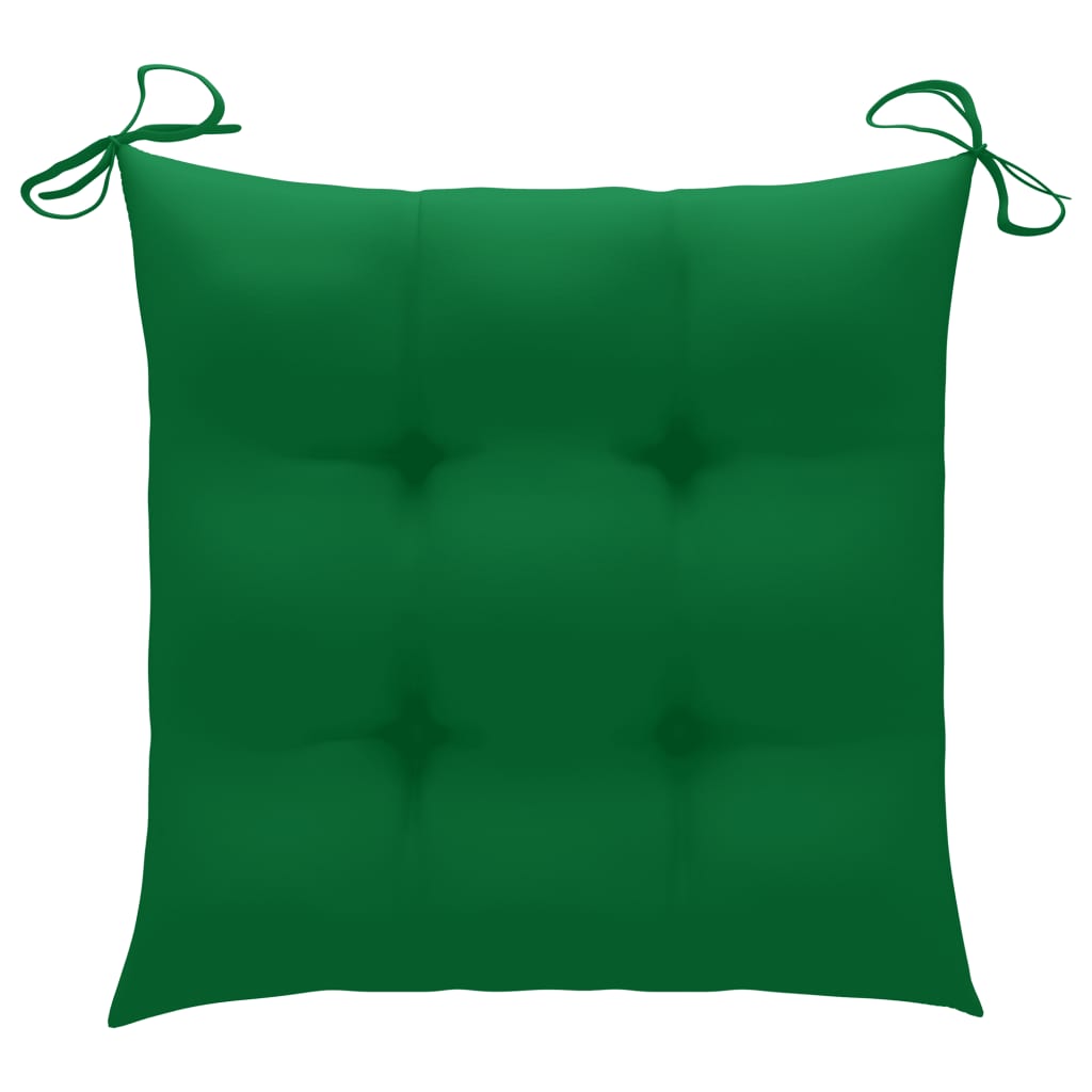 Coussins de chaise 2 pcs Vert 50x50x7 cm Tissu