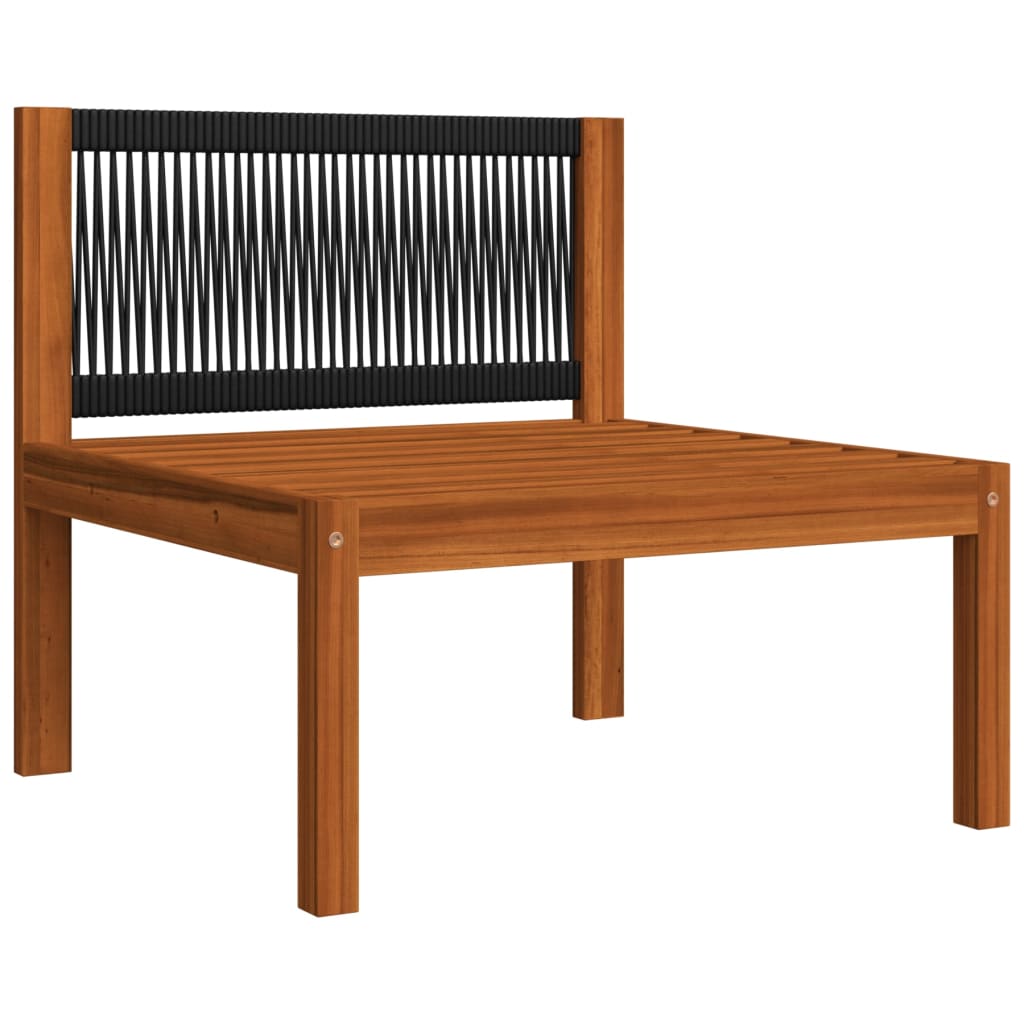 Salon de jardin 6 pcs avec coussins Crème Bois d'acacia solide