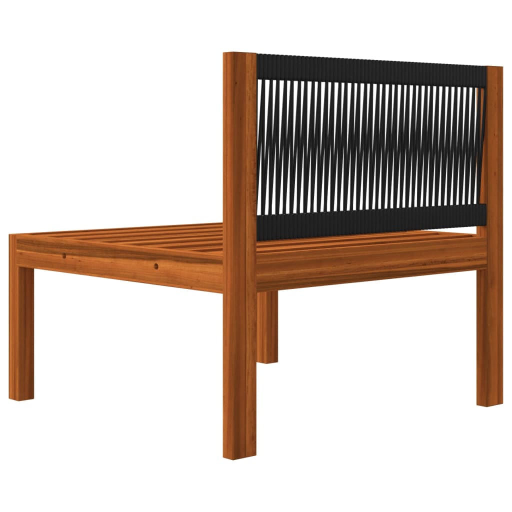 Salon de jardin 6 pcs avec coussins Crème Bois d'acacia solide