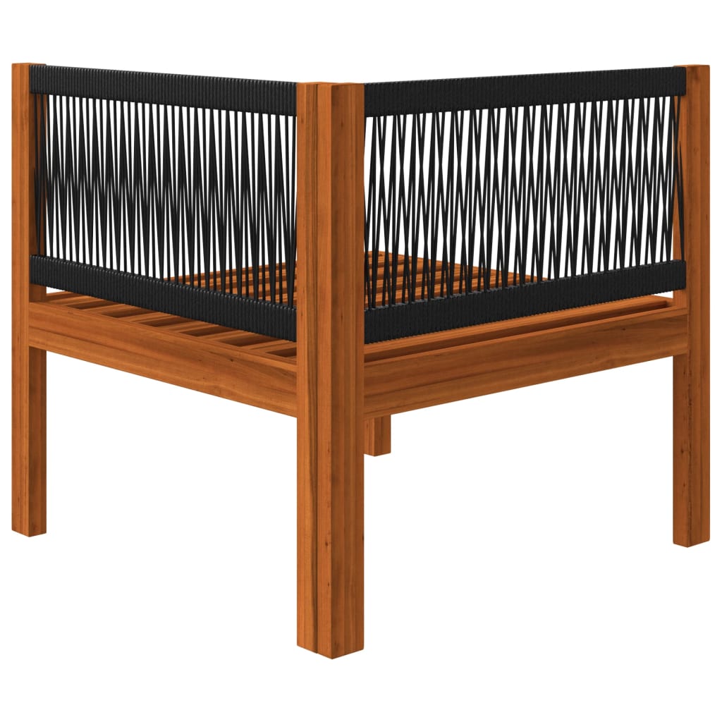 Salon de jardin 6 pcs avec coussins Crème Bois d'acacia solide