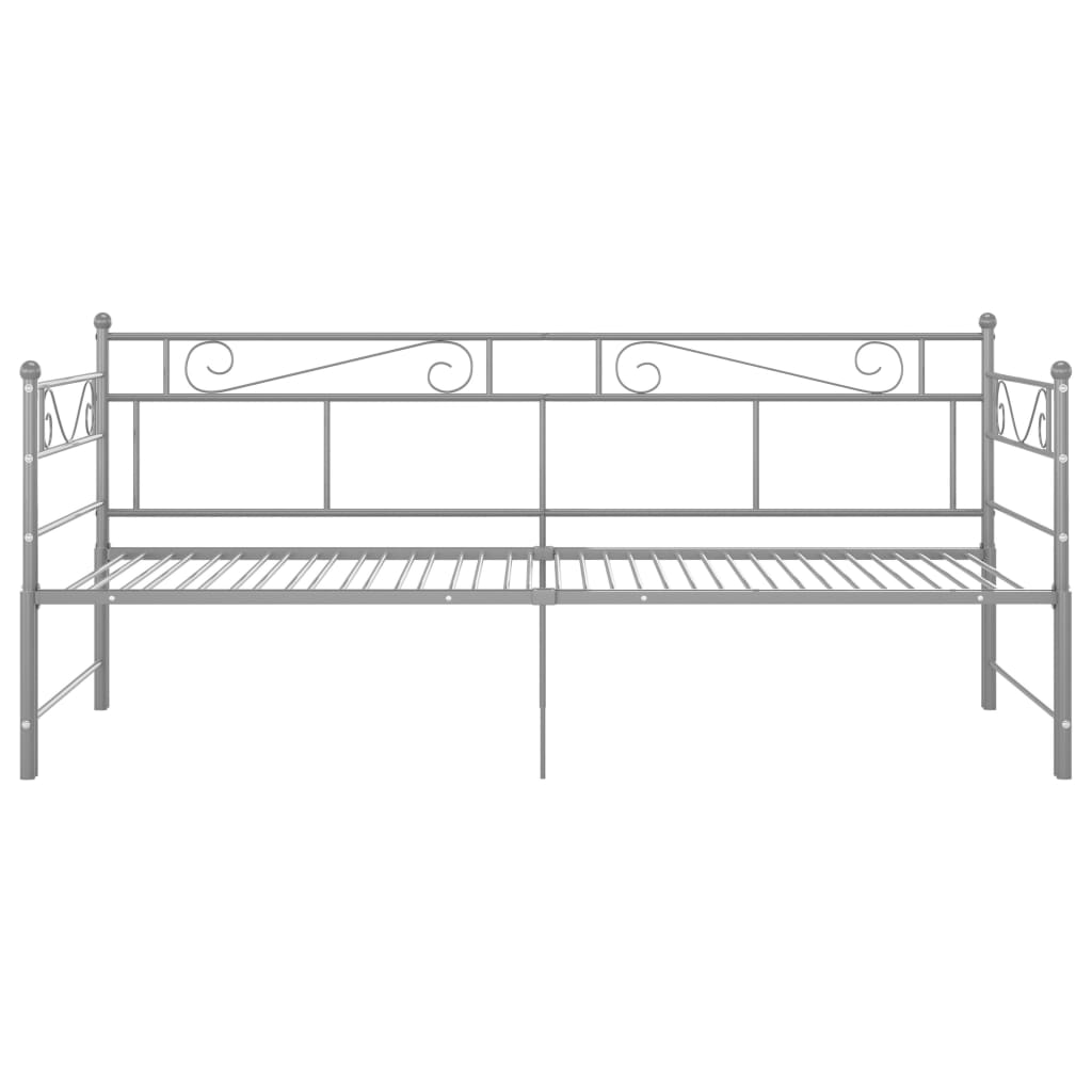 Cadre de canapé-lit extensible Gris Métal 90x200 cm
